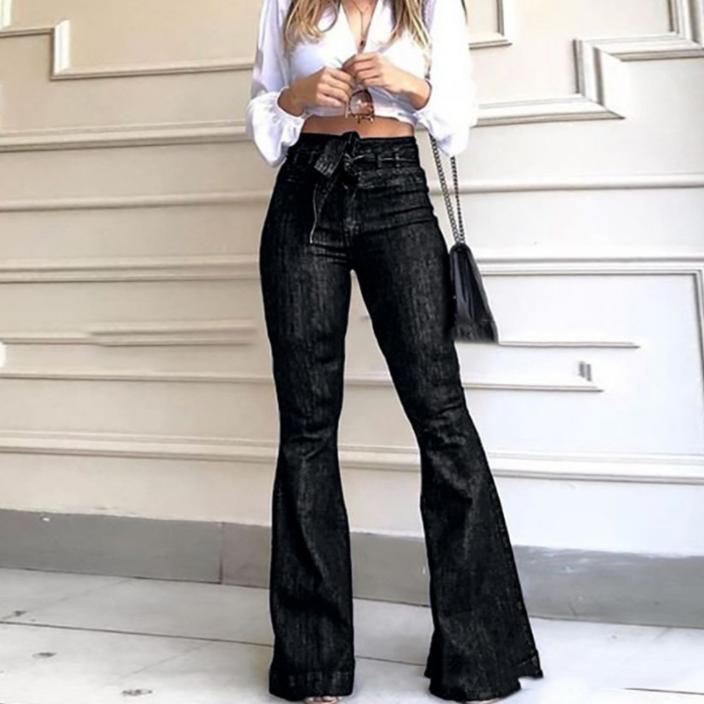 KYRA™ – Vintage Wide Leg Lace-Up Flared Pants