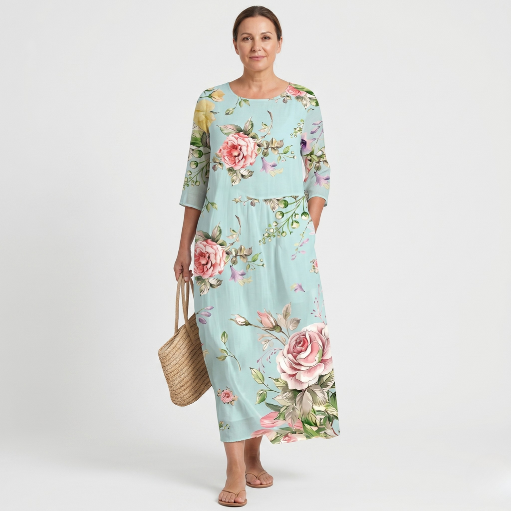 SHAE™ - Elegant Floral Maxi Dress