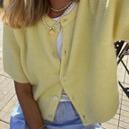 VISAIA™ – Lightweight Short Sleeve Button Down Cardigan