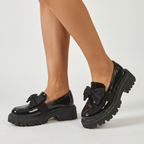 FULI™ - Elegant Solid Color Bowknot Slip-On Loafers